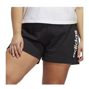 Adidas Black Athletic Shorts Elastic Waistband Mid-Thigh Length